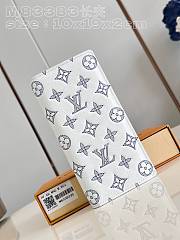 Fortok Louis Vuitton Zippy Vertical Wallet White Monogram Shadow Calfskin Leather M83381 10x19x2cm - 1