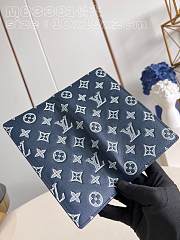 Fortok Louis Vuitton Zippy Vertical Wallet Dark Blue Monogram Shadow Calfskin Leather M83381 10x19x2cm - 6