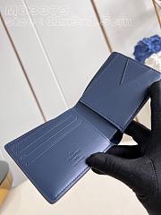 Fortok Louis Vuitton Multiple Wallet Dark Blue Monogram Shadow Calfskin Leather M83379 11x9x1.5cm - 6