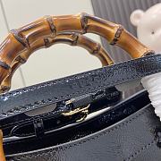 Fortok Gucci Diana Medium Patent Leather Tote Bag Black 35x30x14cm - 6