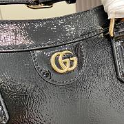 Fortok Gucci Diana Medium Patent Leather Tote Bag Black 35x30x14cm - 4