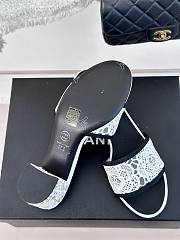 Fortok Chanel White Mesh Lace Slippers - 4