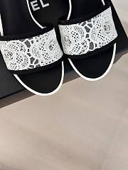 Fortok Chanel White Mesh Lace Slippers - 5