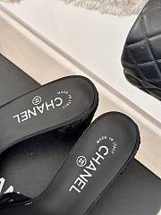 Fortok Chanel Black Mesh Lace Slippers - 3