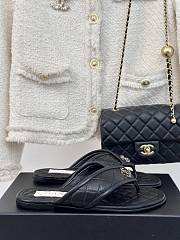 Fortok Chanel Double C Flip Flops in Black - 6