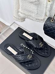 Fortok Chanel Double C Flip Flops in Black - 5