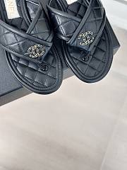Fortok Chanel Double C Flip Flops in Black - 4