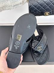 Fortok Chanel Double C Flip Flops in Black - 3