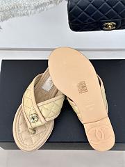 Fortok Chanel Double C Flip Flops in Beige - 6