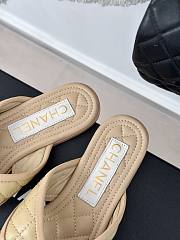 Fortok Chanel Double C Flip Flops in Beige - 4