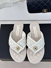 Fortok Chanel Double C Flip Flops in White - 1