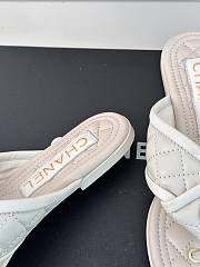 Fortok Chanel Double C Flip Flops in White - 6