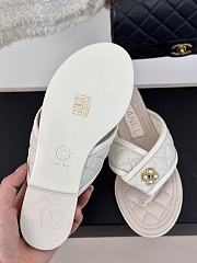 Fortok Chanel Double C Flip Flops in White - 5