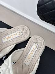 Fortok Chanel Double C Flip Flops in White - 4