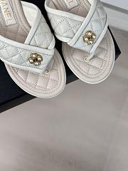 Fortok Chanel Double C Flip Flops in White - 2