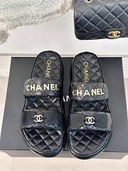 Fortok Chanel Bow Double C Platform Slippers in Black - 1