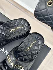 Fortok Chanel Bow Double C Platform Slippers in Black - 5