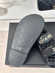 Fortok Chanel Bow Double C Platform Slippers in Black - 4
