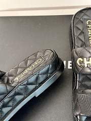 Fortok Chanel Bow Double C Platform Slippers in Black - 3