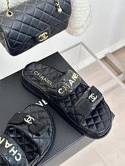 Fortok Chanel Bow Double C Platform Slippers in Black - 2