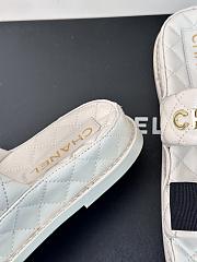 Fortok Chanel Bow Double C Platform Slippers in White - 6