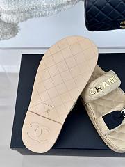 Fortok Chanel Bow double C Platform Slippers in Beige - 5
