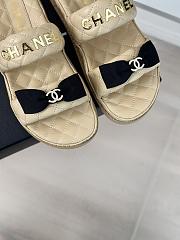Fortok Chanel Bow double C Platform Slippers in Beige - 4