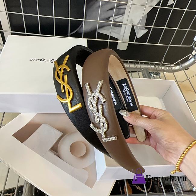 Fortok Saint Laurent Retro-style Headband Black/Brown - 1