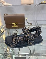 Fortok Fendi Feel Brown Satin Sandals - 6