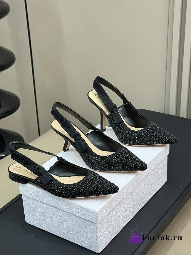 Fortok Dior J'adior Slingback Pump Pearls Black - 1