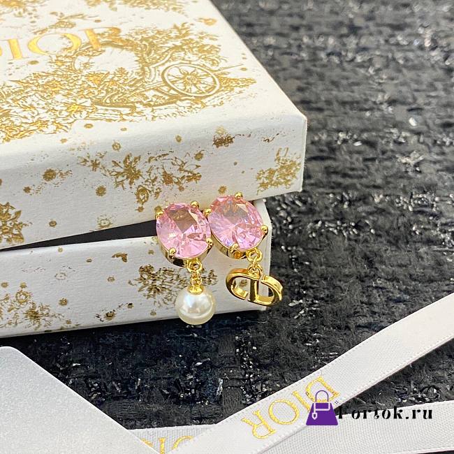 Fortok Dior Pink Diamond Pendant Earrings - 1