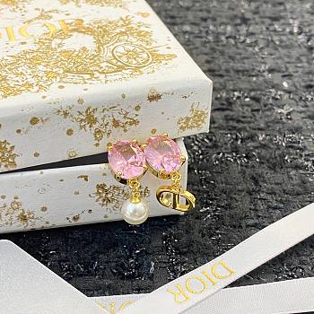 Fortok Dior Pink Diamond Pendant Earrings