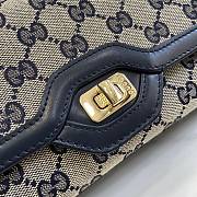 Fortok Gucci Luce Small Shoulder Bag Dark Blue 786027 12.5x 27.5x6.5cm - 2