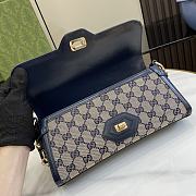 Fortok Gucci Luce Small Shoulder Bag Dark Blue 786027 12.5x 27.5x6.5cm - 6