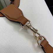 Fortok Gucci Mini Bucket Bag Natural Canvas Brown Leather Trim 782908 18.5x20.5x12.5cm - 2
