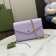 Fortok Gucci GG Purple Leather Chain Wallet 781555 20x13x6cm - 1