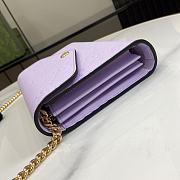 Fortok Gucci GG Purple Leather Chain Wallet 781555 20x13x6cm - 6