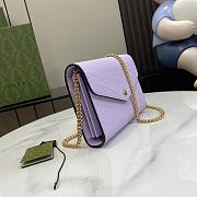 Fortok Gucci GG Purple Leather Chain Wallet 781555 20x13x6cm - 5