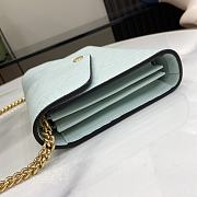 Fortok Gucci GG Blue Leather Chain Wallet 781555 20x13x6cm - 6