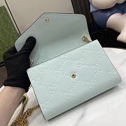 Fortok Gucci GG Blue Leather Chain Wallet 781555 20x13x6cm - 3