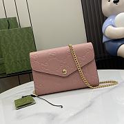 Fortok Gucci GG Pink Leather Chain Wallet 781555 20x13x6cm - 1