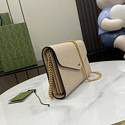 Fortok Gucci GG Beige Leather Chain Wallet 781555 20x13x6cm - 4