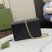 Fortok Gucci GG Black Leather Chain Wallet 781555 20x13x6cm - 6