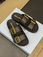 Fortok Prada Black Leather Two-Strap Slides - 3