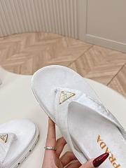 Fortok Prada Velvet Slides in White - 6