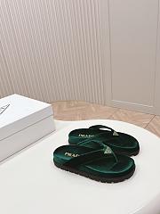 Fortok Prada Velvet Slides in Green - 1