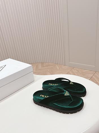 Fortok Prada Velvet Slides in Green