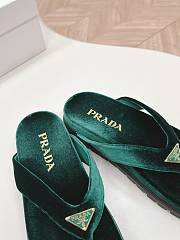 Fortok Prada Velvet Slides in Green - 5