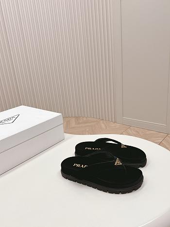 Fortok Prada Velvet Slides in Black