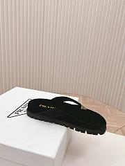 Fortok Prada Velvet Slides in Black - 6